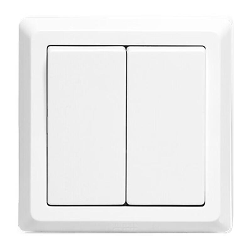 ABB Dey Series White 10A Double-Control 2-Gang Switch