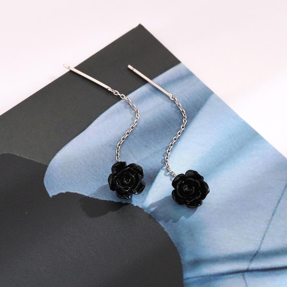 Europäische und Amerikanische Schwarze Tropfen Quaste Lange Ohrringe Neue Mode Party Luxus Accessoires Für Damen Temperament Schmuck