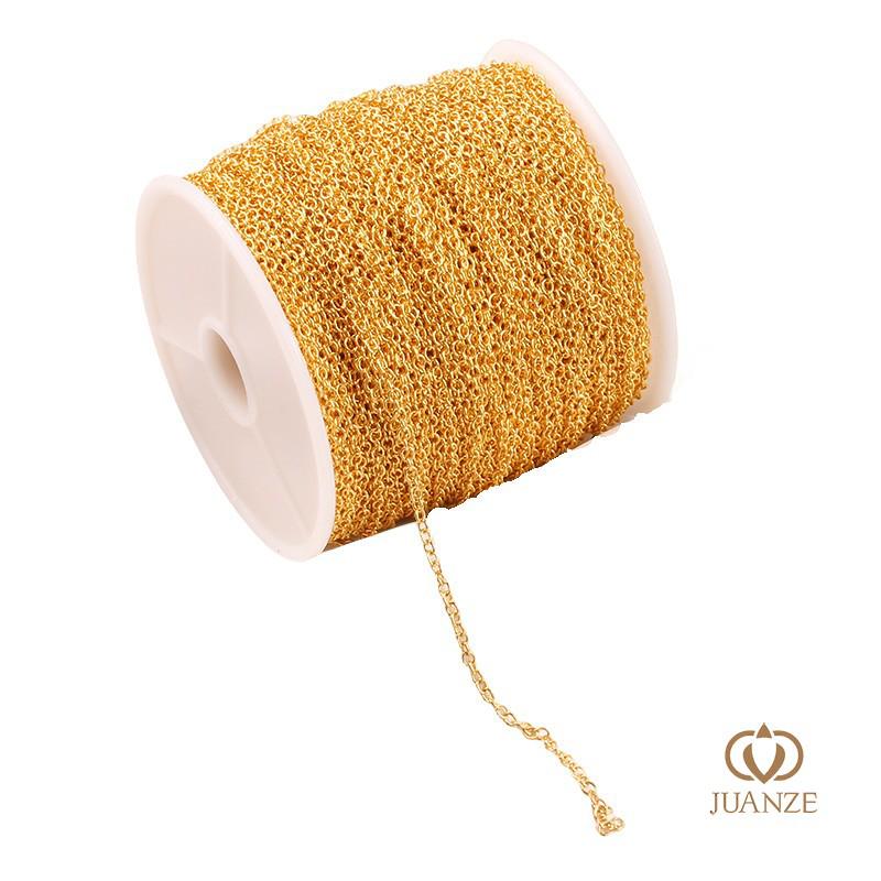 Copper-Plated Gold Color Retention O Cross Chain Necklace with Extension.