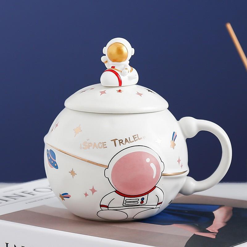 Creative Space Astronaut Large Capacity Ceramic Mug Gift Box Simple Water Cup Planet Mug