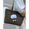 Tote bag new autumn and winter leather high-end college style large capacity fashion commuter women's bag luggage