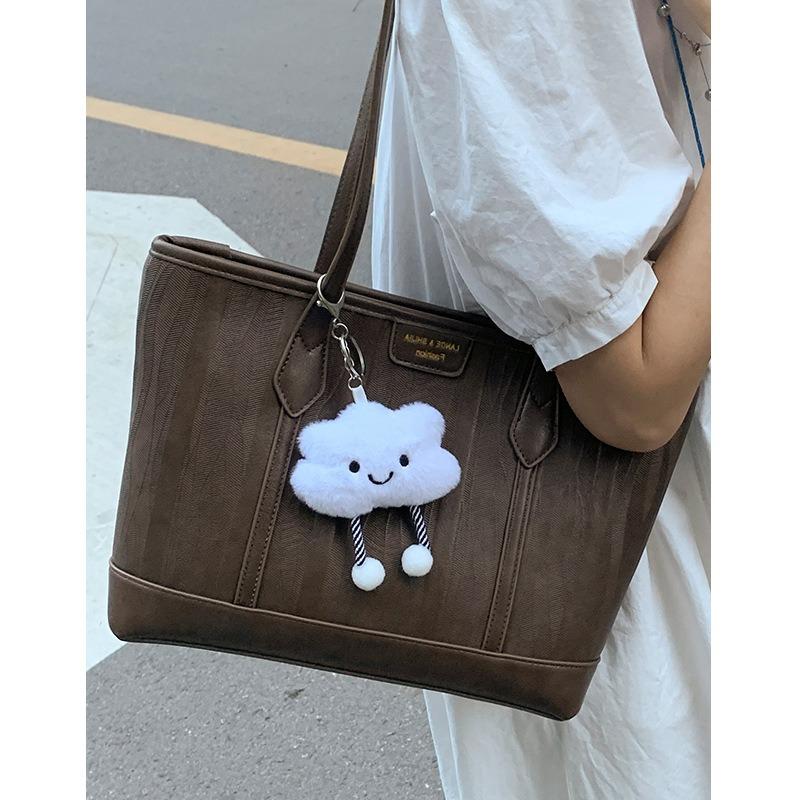 Tote bag new autumn and winter leather high-end college style large capacity fashion commuter women's bag luggage