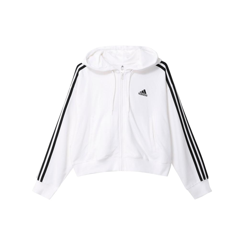 Adidas Three-Stripe Hooded Sports Jacket Women Jackets White IK8387