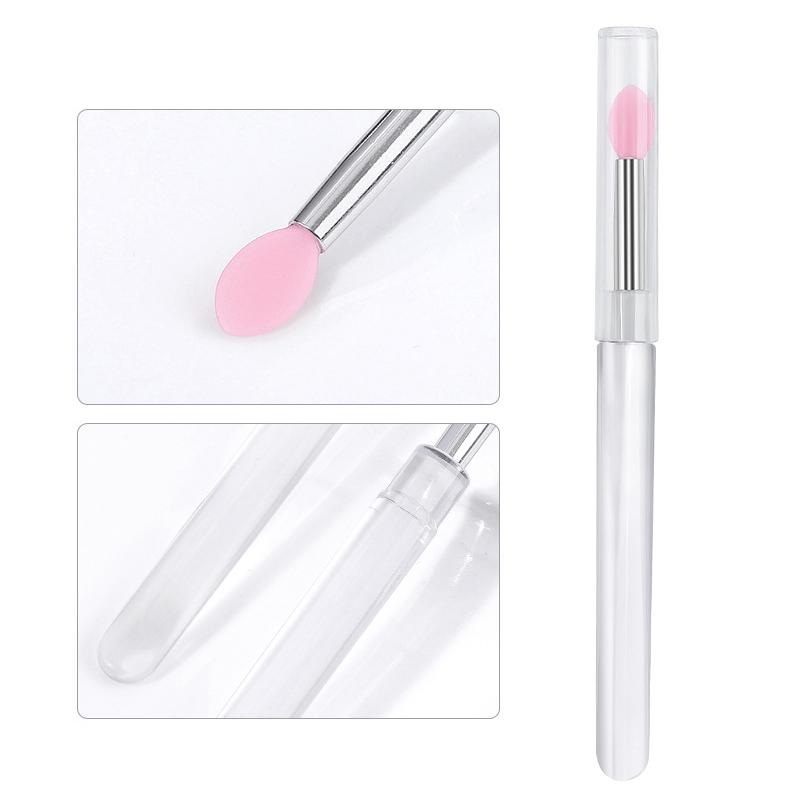 1Pcs Multifunctional Silicone Brush Applying Manicure Tool Reusable Lip Brush Nail Arts Silicone Applicator Sticks