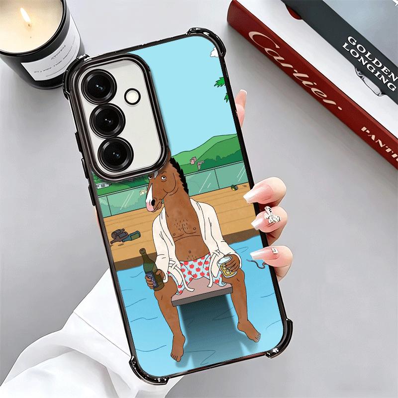 B-BoJack H-Horseman Funny Plating Phone Case For Samsung A17 A07 A37 A57 A16 A56 A15 A55 A14 A54 A13 A53 A26 A36 A25 A35 A24 A34