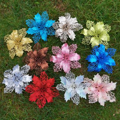 Christmas False Flower Novel Hollow Out Wreath Accessories Christmas Fake Flower Xmas Tree Decoration Fake Flower Christmas Simulation Flower