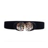 Womens Stylish Pu Elastic Waist Belt Versatile For Dresses And Skirts In Black Minimalist
