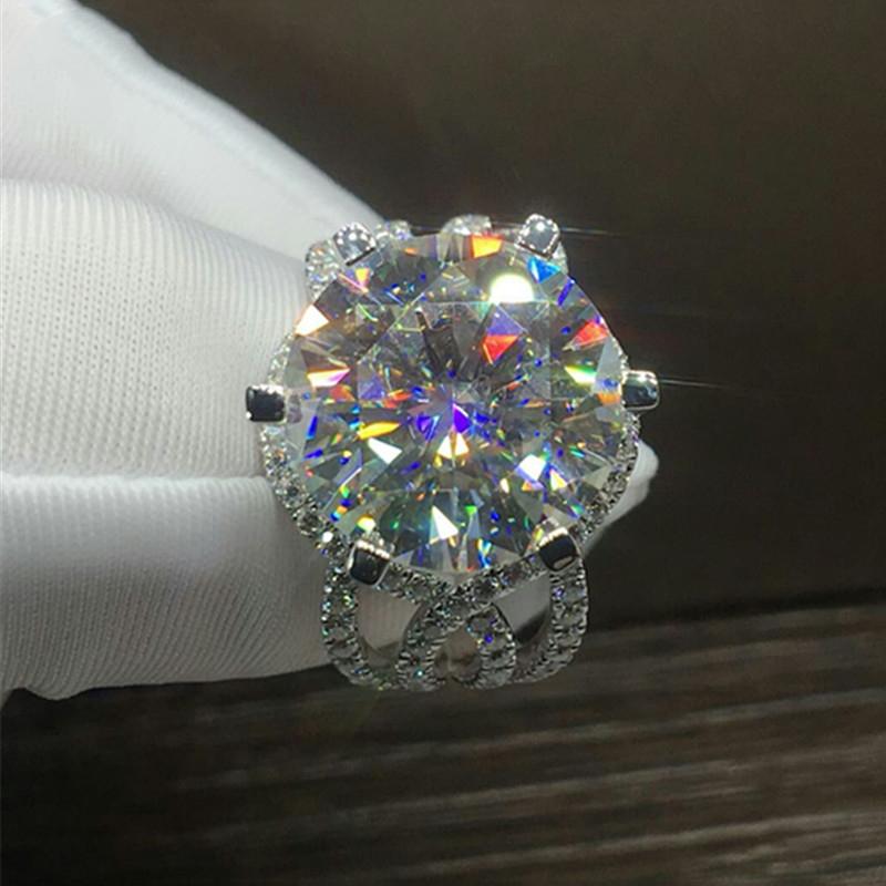 New Newly-design Bridal Wedding Engagement Rings Silver Color Accessories Modern Women's Ring Anniversary Gift Luxury Jewelry