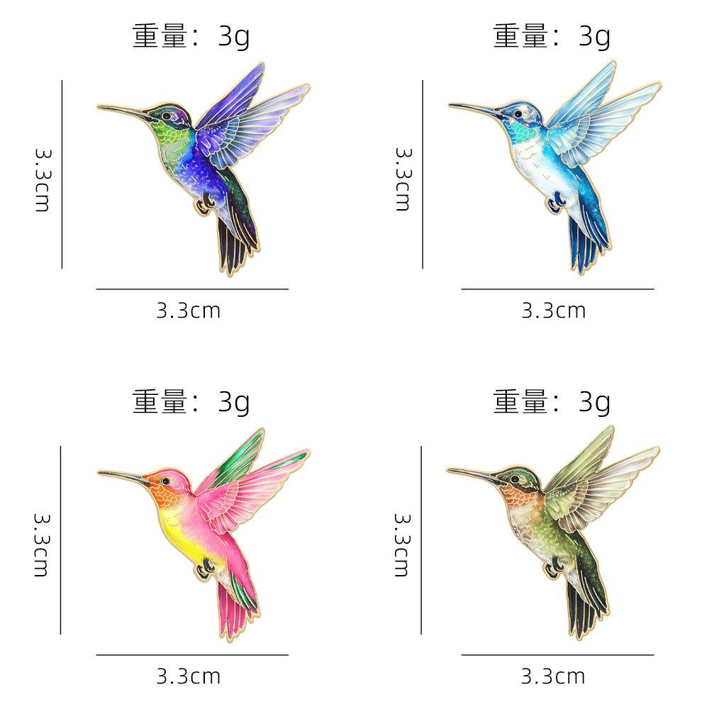 Personalized and creative colorful hummingbird badge new clothes accessories cute brooch bird clothes bag accessories