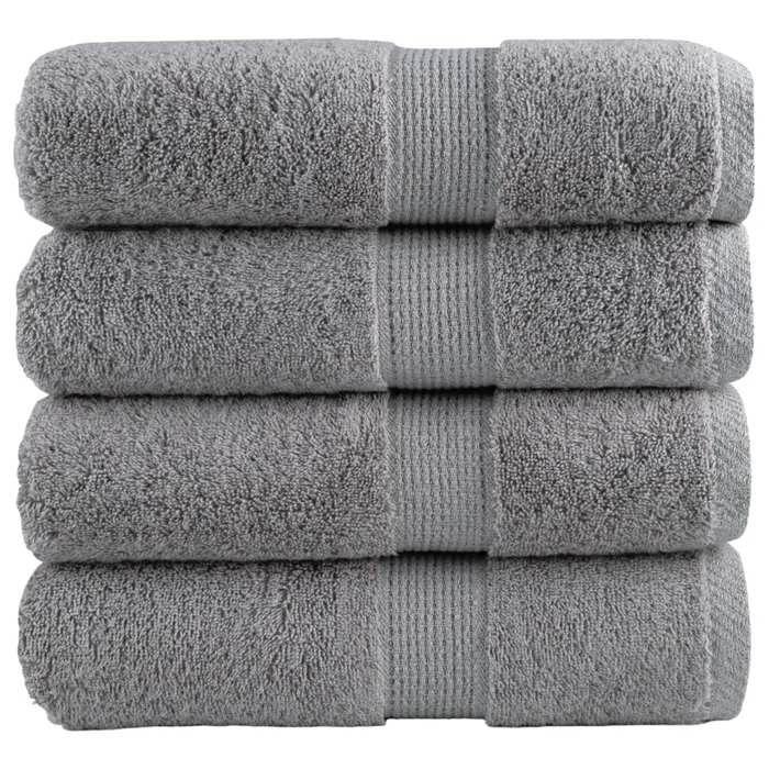 VidaXL Superior Quality Guest Towels 4 Pcs, Bath Sheets, Hand Towels, Face Towel Bathroom, Grey 137303