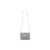 Dior Caro Checkered Pattern With Metal Chain Soft Cowhide Clutch Shoulder Crossbody Bag Women Bags Gray S5106UWHC-M41G