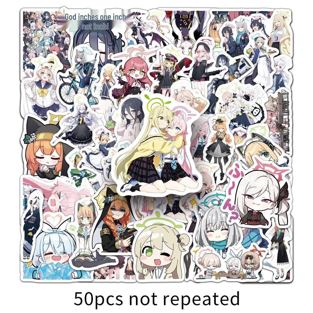 50 Game Blue Archive Stickers: Waterproof Cartoon Characters for Phone Cases