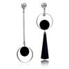 Asymmetric Women's Black Hanging Earrings Hollow Crystal Drop Earrings Rock Geometric Statement Dangle Earrings Aretes
