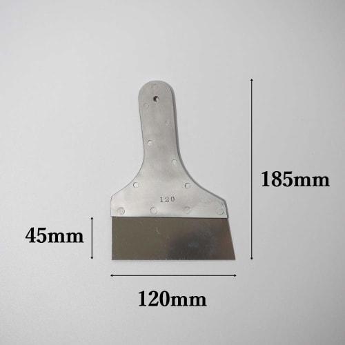 Aluminum Handle, Partially Wood-clad Putty Spatula, Stainless Steel Blade, 120mm Wide, 1 Piece