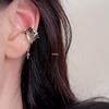 Sleek Black Zircon Star Ear Clip: No-Piercing Style for Women & Trendy Men's Accessory