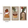 Modern Line Hollow Wooden Art Wall Decor Abstract Geometric Wall Sculptures Banana Leaves Bohemian Wall Art Decor
