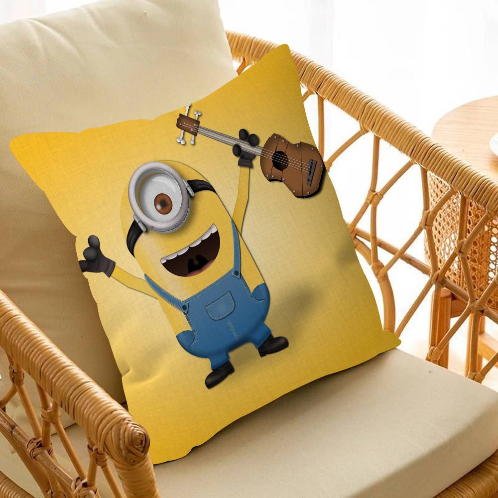 Cartoon M-Minions Cute Funny Pillow Cushion Cover Pillowcase Living Room Sofa Home Decor Customized