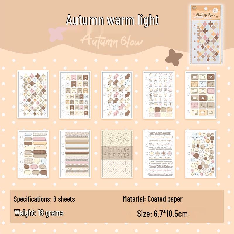 Yu Xian 2 Salty Story M5 Stickers: 4 Style Irregular Pattern DIY Collage Journal, 10 Sheets