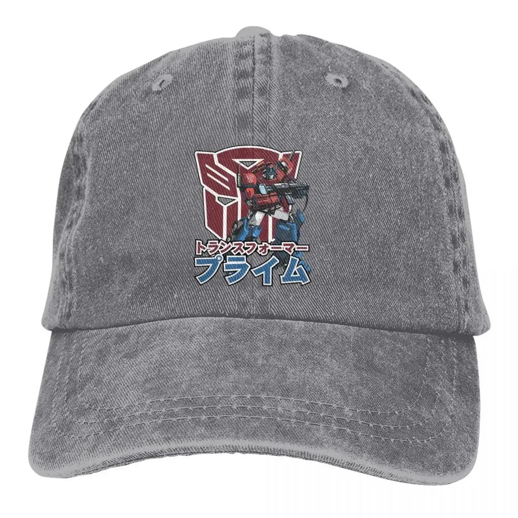 Washed Men's Baseball Cap Optimus Prime Classic Trucker Snapback Cowboy Caps Dad Hat Transformer Science Action Golf Hats