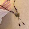 Vintage Ceramic Butterfly Pendant Necklace for Women 2026 New Chinese Ethnic Style Long Sweater Chain Necklace Jewelry Accessory