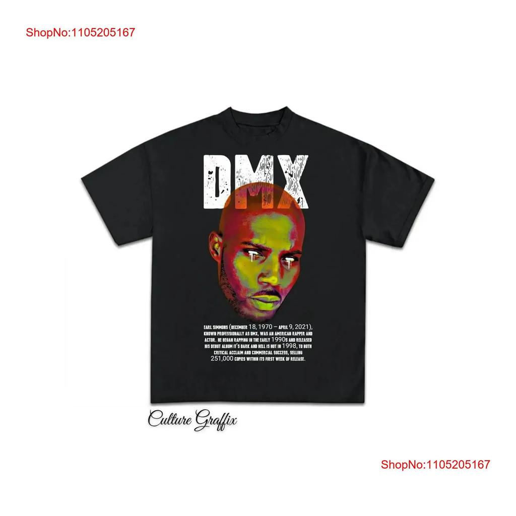 Dmx T-shirt Vintage Rap Hip Hop Cotone Nero Vintage Elasticizzato Versatile Top Per L'Uso Quotidiano Abbigliamento Firmato Leggermente