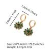 Green Zirconia Flowers Shape Dangle Earrings for Women 2025 New Fashion Golden Earring Wedding Party Jewelry Accessories