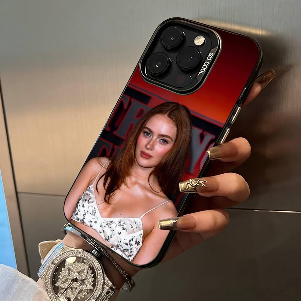 Actress-Sadie Sink For iPhone 17 16 15 14 13 12 11 Pro Max XS  17 Air Silicone Colored Silver Bumper Cover