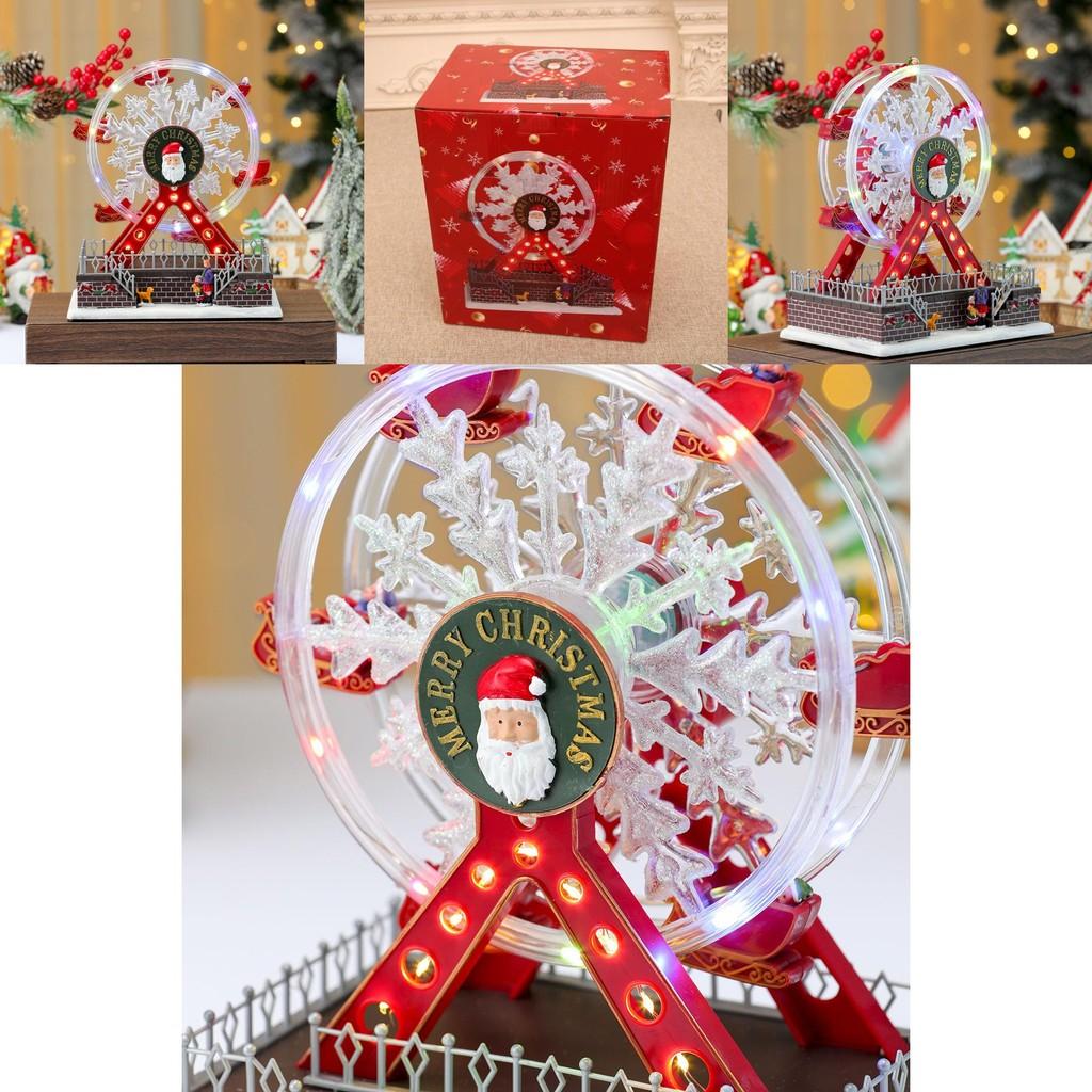 Santa Claus Themed Luminous Ferris Wheel Music Box For Holiday Celebrations