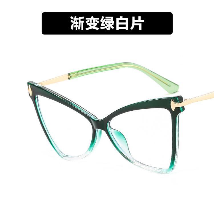 

New Cat Eye Glasses Womens Anti Blue Light Fashion Butterfly Flat Mirror Trendy Large FrameDesign Eyeglass Luxury Design Eyewear