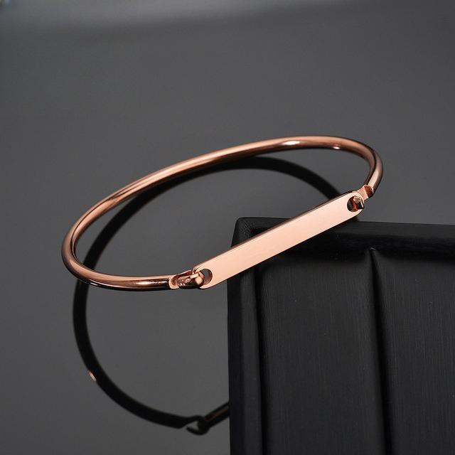 Hand-decorated Customized Bracelets Engrave Name Bracelet Cuff Bangle Stainless Steel Engrave Bangles for Women