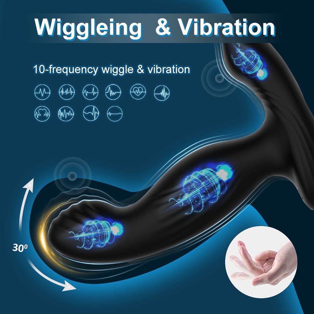 Prostata-Massagegerät & Doppelring-Analplug-Vibrator mit Heizung für Männer