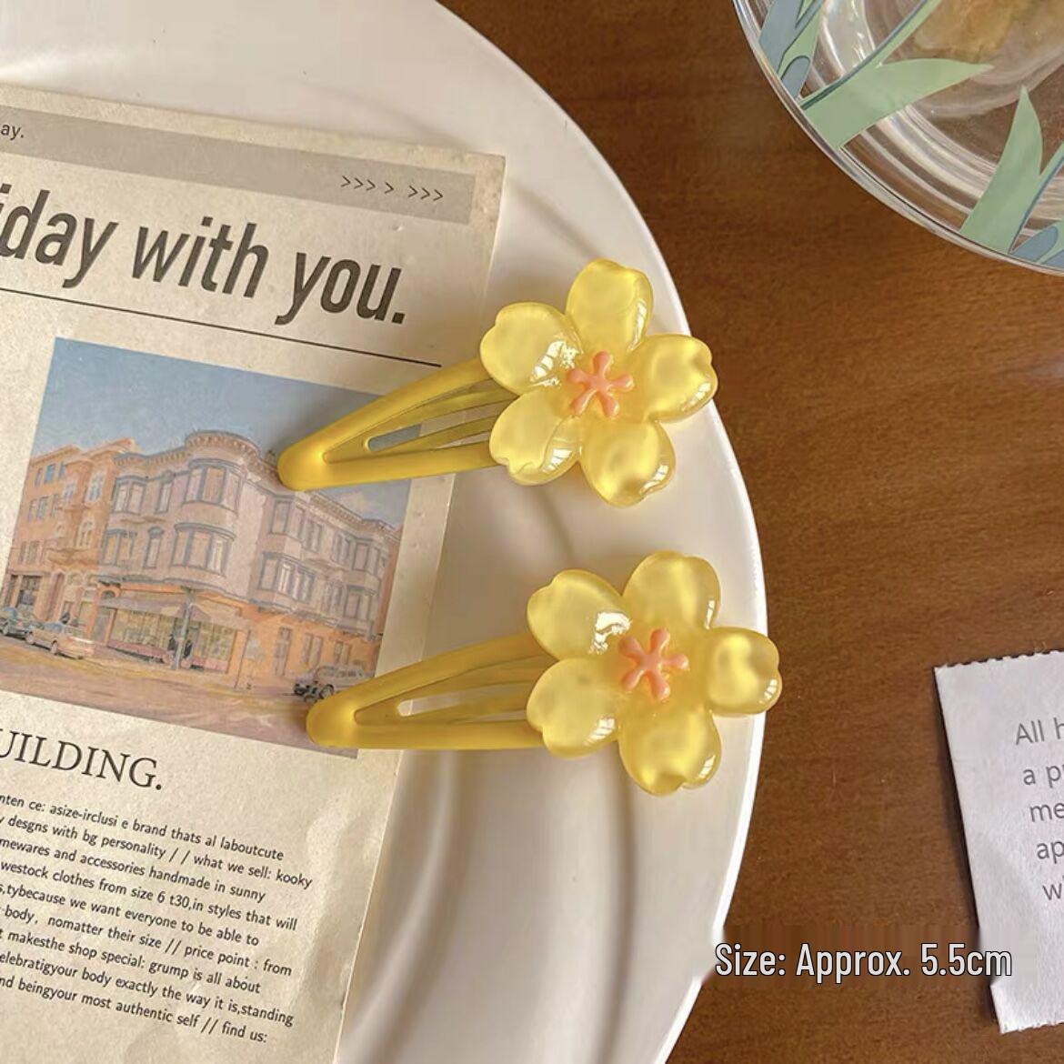 

Милая розовая заколка для волос с цветком сакуры - Милая, универсальная, женская и детская заколка-клип для челки