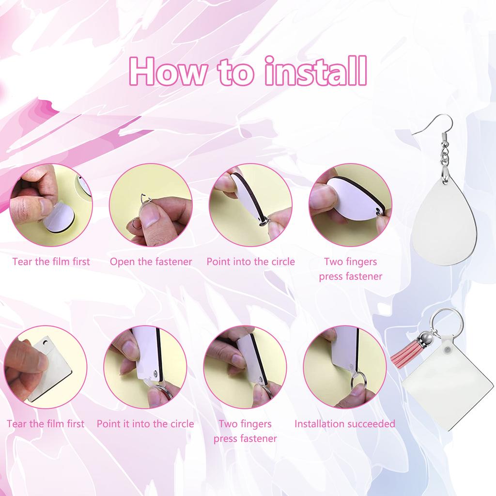 Diy Crafting Sublimation Blanks Double-sided Design Cosmetic Bag Earrings Keychain Set Beautiful Gifts