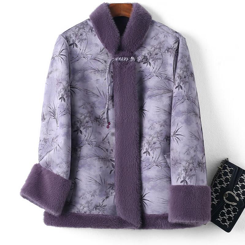 

Xuexi Пальто из искусственного меха норки в новом китайском стиле для зрелых женщин 5XL