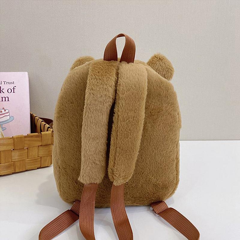 1Pc Kawaii Capybara Plush Backpack For Women Versatile Cartoon Funny Capibala Crossbody Bag Large Capacity Tote Bag