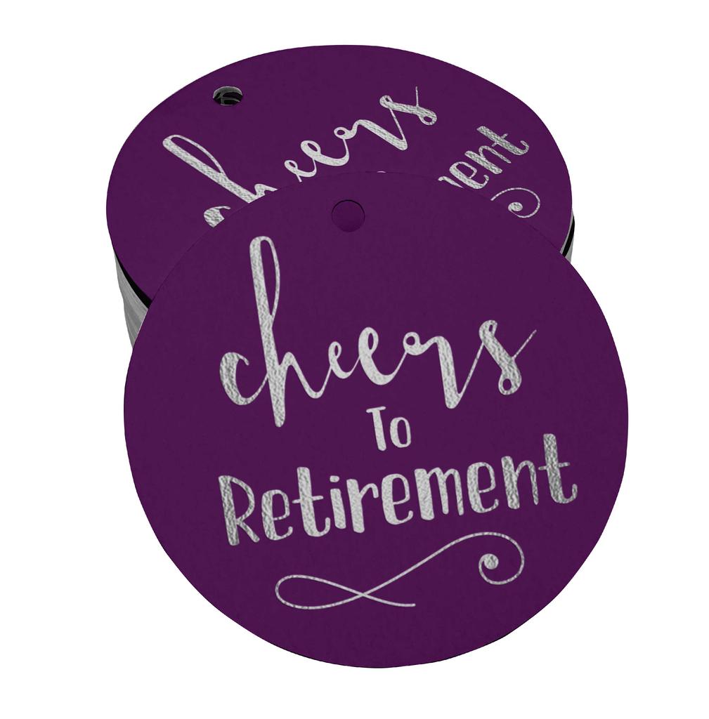 Inkdotpot Pack Of 100 Real Gold Foil Paper Tags Cheers To Retirement Favor Hang
