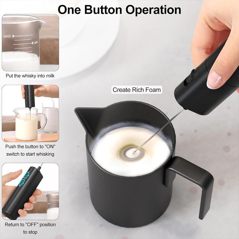 Milk Frother Handheld Battery Operated Milk Frother for Matcha Coffee Electric Drink Mixer Portable Mini Foam Maker Egg Tools