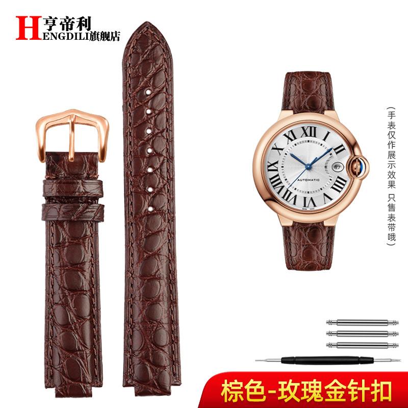 

18-11mm 20-12mm Crocodile Genuine Leather Watchband For Cartier Blue Balloon Wsbb0025 Bracelet Watch Men s Women s Replace Strap 20.12mm