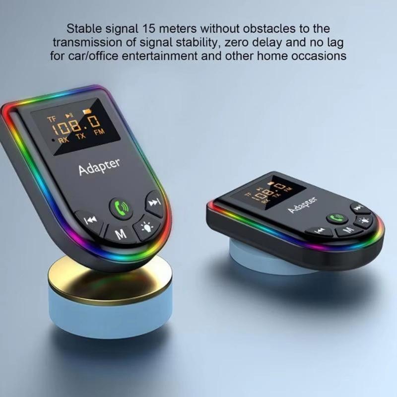 Portable Transmitter Receiver with LED Display TF Card Support AUX HIFI Sound Adapter for Car PC TV Headphones Speakers