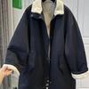 Plus Velvet Thick Mid-Length Cotton Jacket - Stylish Slimming Women's Lapel Coat for Autumn/Winter 2025