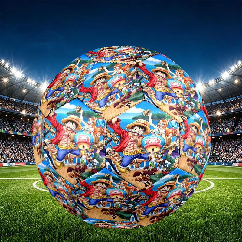 One Piece Print Size 5 Soccer Ball, PU Wear Resistant Football for Match Training and Daily Practice, Birthday Gift for Soccer Fans