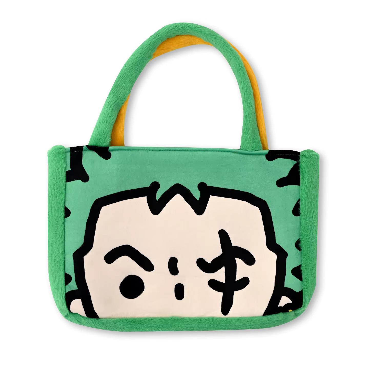 

1pc Official One Piece Furry Tote Pouch Big Capacity Gentle Cartoon Luffy Zoro Chopper Shopper Pouch Cute And Charming Holiday Festival Present