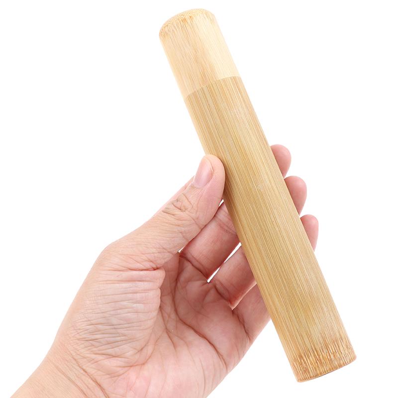 Toothbrush Wooden Case Tooth Brush Soft-Bristle Bamboo Fibre Holder Handle Tube