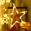 Christmas LED String Lights Moon Star LED Lights String Xmas New Year 2024 Curtain Lamp Christmas Decorations For Home Noel