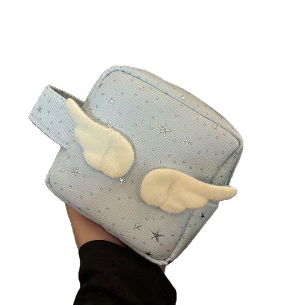 Mini Size Makeup Bag for Women with Handle Star Pattern Portable Instant Camera Bag Multi-Purpose Reusable Zipper Coin Purse