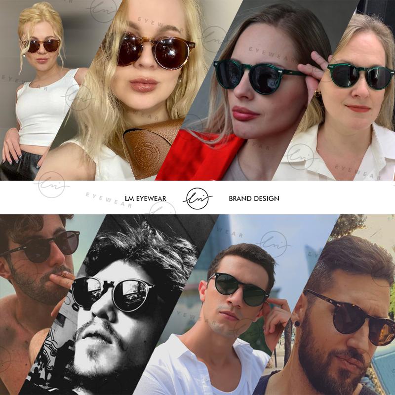 Classic Tea Lens Women Men Outdoor Driving Shades Sun Glasses Classic Round Shape Sunglasses Men Women UV400 Protection Gafas De Sol