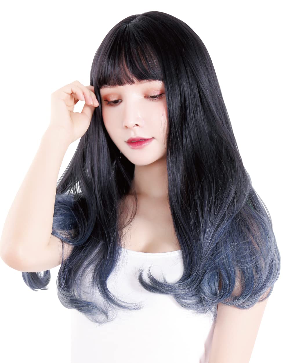 

TefuRe Парик Длинный Прямой Парик C-8200N-BLK-NVY-BL