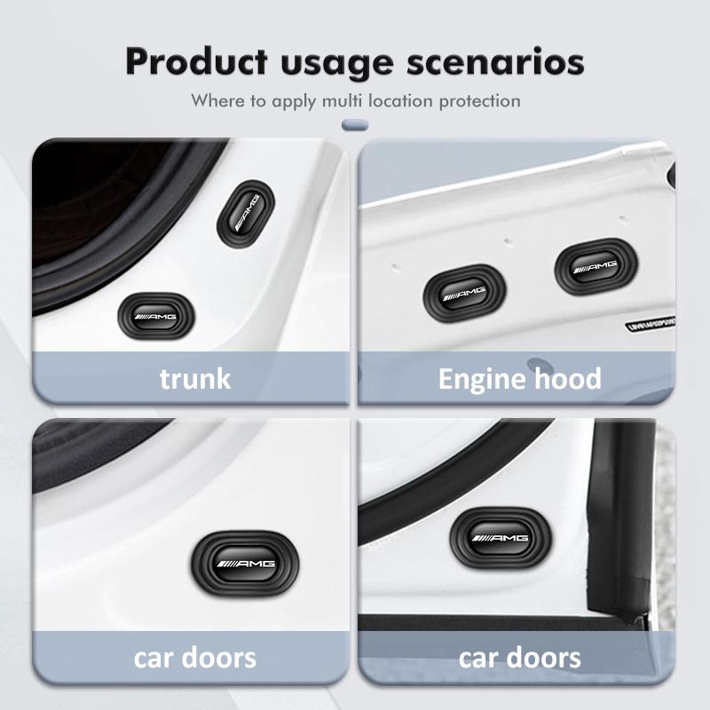 KMLD4 For Mercedes Benz Car Door Shock-proof Pad Cushion Buffer Auto Door Anti-collision Silicone Sticker AMG W204 W205 W203 W211 W201