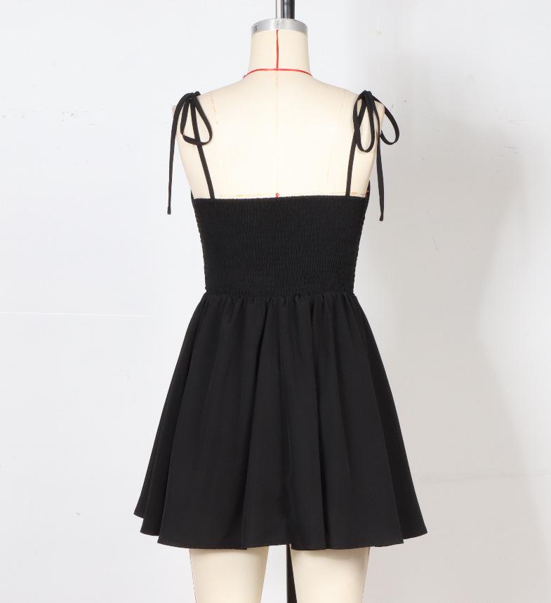 Spring/Summer Fashion: Sexy Strapless Waist-Cinching Lace-Up Short Dress for Women