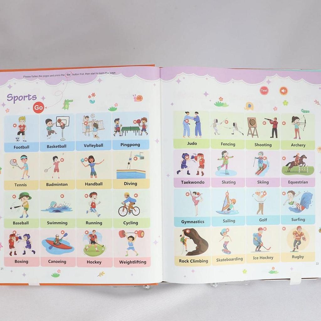First English Words Sound Book Learning Early Educational Toy Point Reading